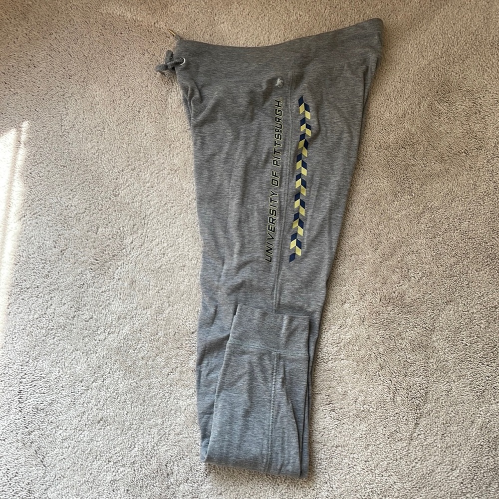 Gray skinny cotton athletic Pitt pants in medium.